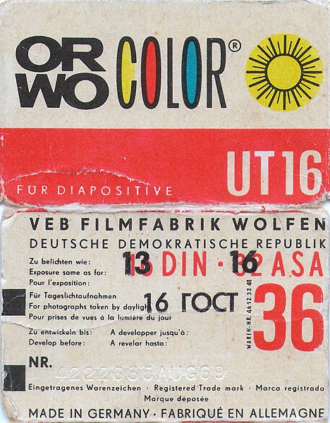 ORWO Color UT13 (16 ГОСТ) Develop before: Aug69